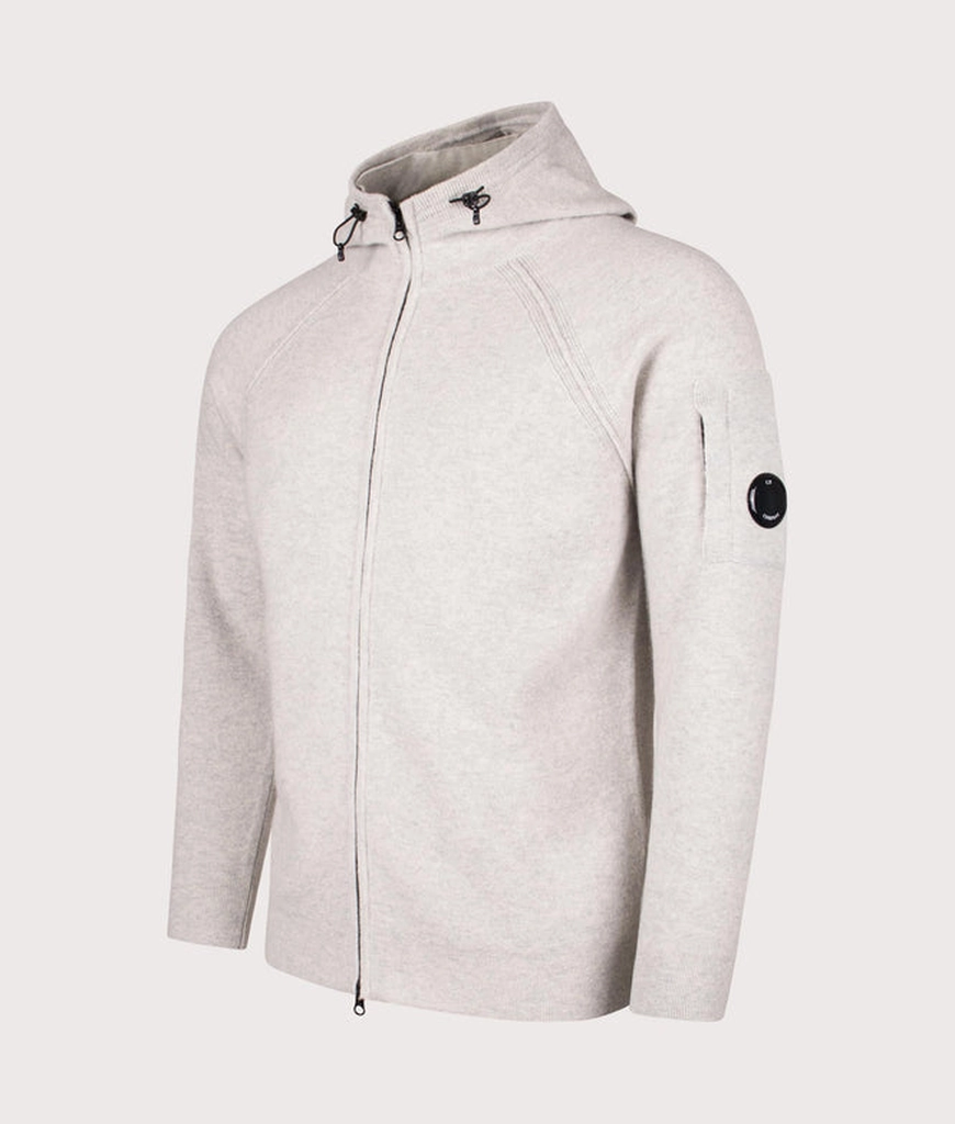 CP Company Mens Lambswool GRS Hooded Full Zip Sweater